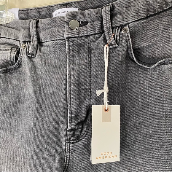 Good American Good Classic Raw Hem Jeans Gray 10/30 NWT - Picture 5 of 13